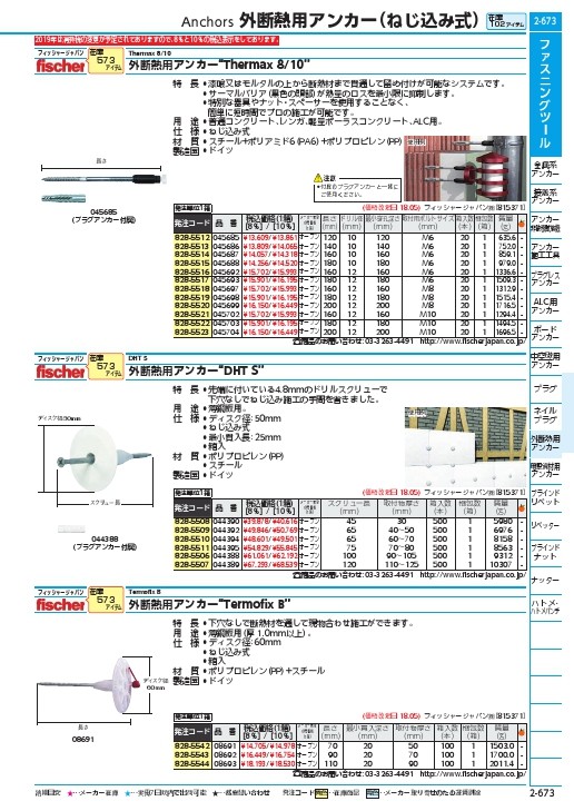 フィッシャージャパン フィッシャー 外断熱用アンカー DHM 100 A2 (250本入) (536265) 通販 