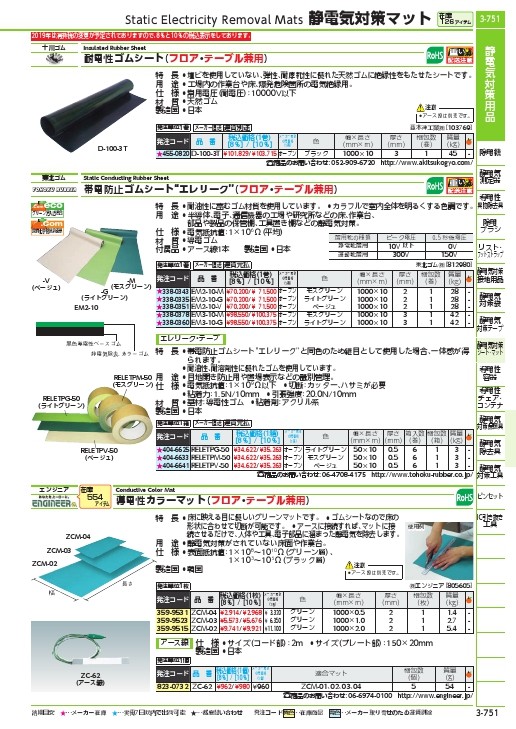 エンジニア 導電性カラーマット 0.5m×1m ( ZCM-04 ) (株)エンジニア