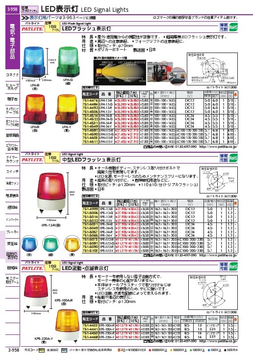 高品質新作】 パトライト LFH-12-R LEDフラッシュ表示灯 DC12V/ 赤