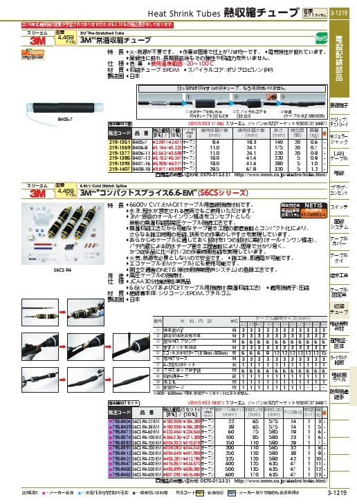 3M 6kV接続材 収縮チューブタイプ 100SQ用 ( S6CS R4-100 EM