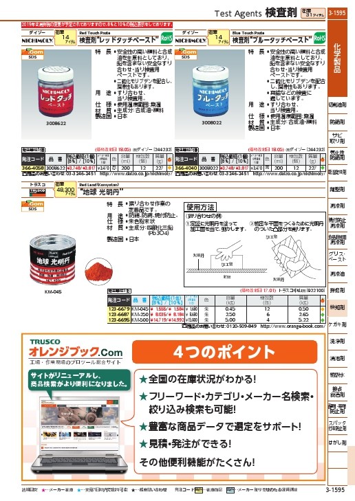 TRUSCO 光明丹 2.5Kg ( KM-250 ) トラスコ中山(株) : 1236687 : ORANGE