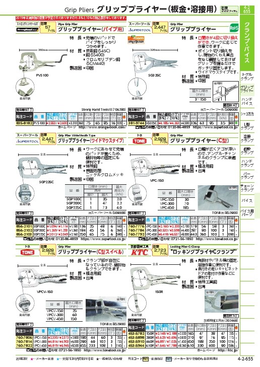 テレビで話題】 ＴＯＮＥ グリッププライヤ Ｃ型スイベル discoversvg.com