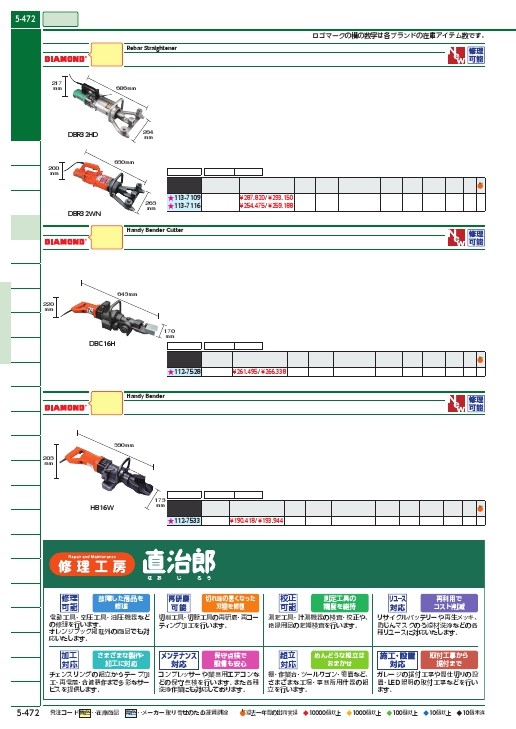 DIAMOND 鉄筋ベンダーカッター ( DBC16H ) (株)IKK : 1127528 : 配管