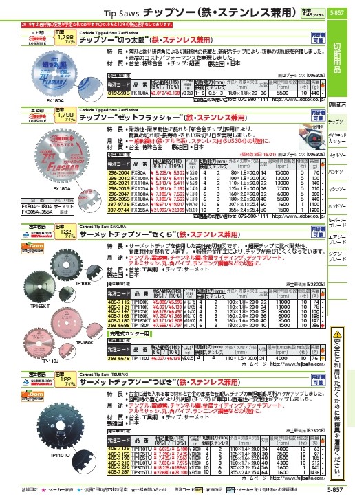 富士 サーメットチップソーさくら180K 180X2.0X20 ( TP-180K ) 富士製