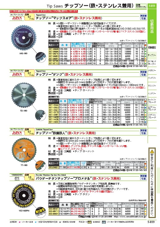 チップソージャパン マックスギア鉄鋼用355 ( MG-355 ) (株)チップソー