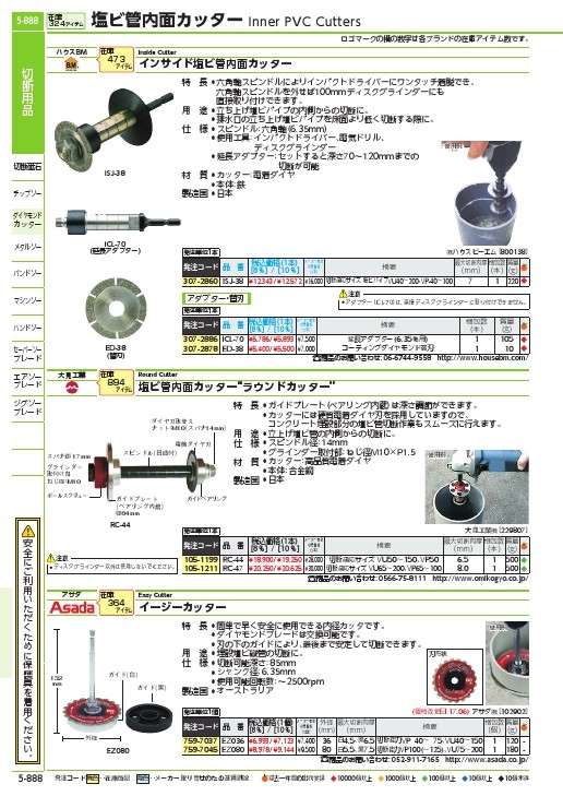 大見 ラウンドカッター ４４ｍｍ RC-44 ( RC44 ) 大見工業（株）-