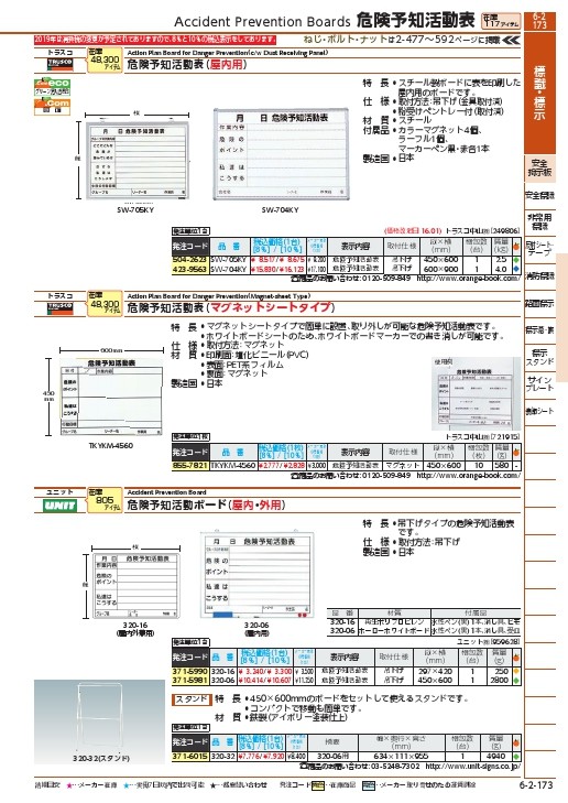 SALE】ユニット 危険予知活動表黒板(小)ホワイトボード ( 320-06