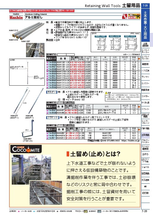 絶妙なデザイン ホーシン アルミ腹起しホルダー 上部 HAH-HT