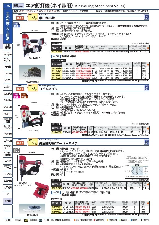 MAX コイルネイラ ( CN-545R ) マックス(株) : 8184507 : ORANGE TOOL