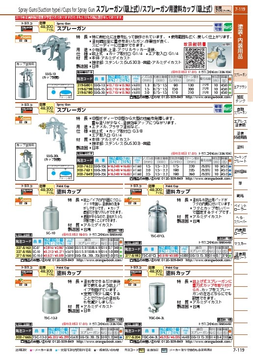 TRUSCO 塗料カップ 吸上式用 容量0.4L L型ジョイントタイプ ( TGC-04-2L ) トラスコ中山(株) :2775204:ORANGE  TOOL TOKIWA - 通販 - Yahoo!ショッピング