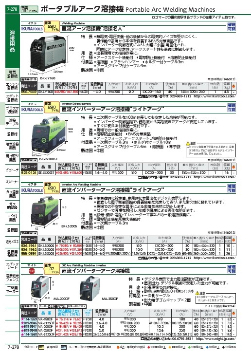 セール＆特集＞ 配管材料プロトキワマイト 直流アーク溶接機 MA-180DF