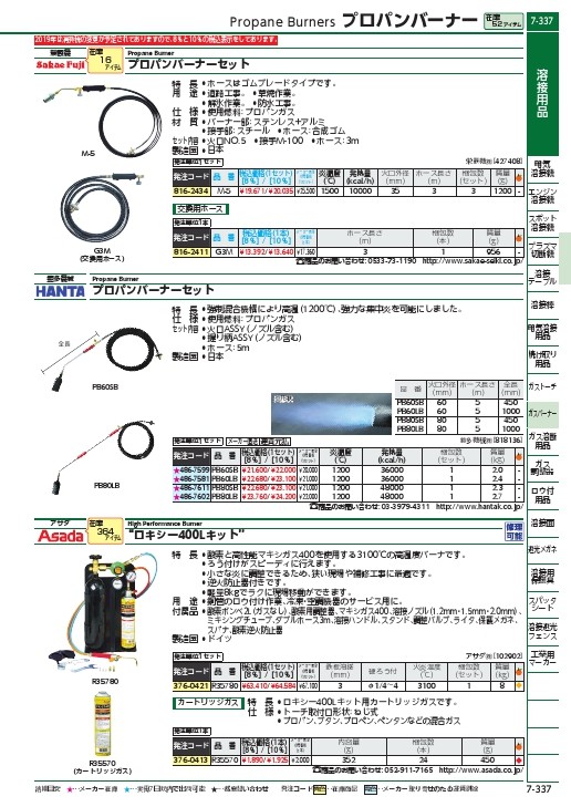 HANTA プロパンバーナー 炎温度1200℃ 発熱量36000kcal/h ( PB60LB ) 範