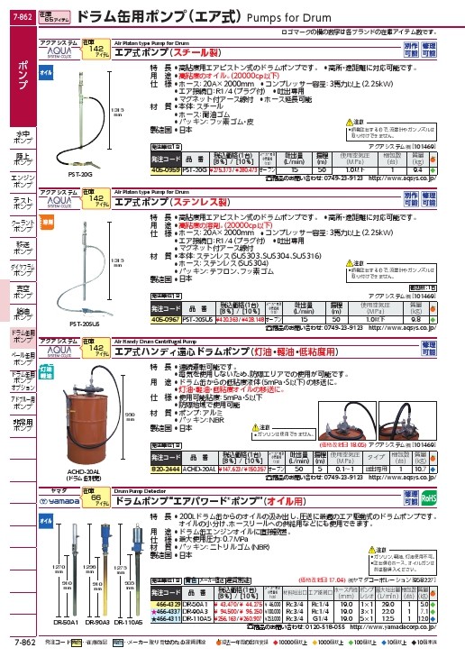 ヤマダ オイル用ドラムポンプ ( DR-50A1 ) (株)ヤマダコーポレーション