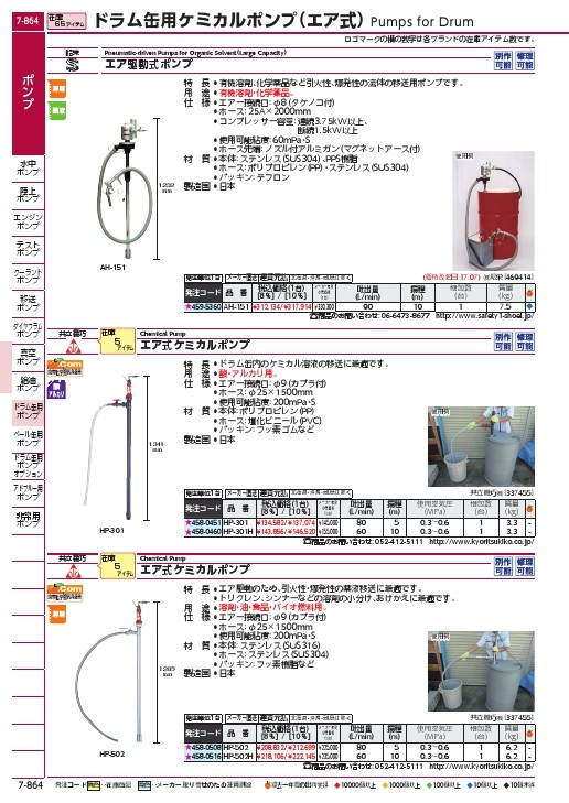 KUK エアー式ハンディポンプ(SUS製、高揚程) ( HP-502H ) 共立機巧(株