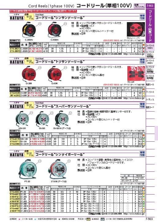 SALE】ハタヤ シンタイガーリール 単相100V 20m ( ST-20 ) (株)ハタヤ