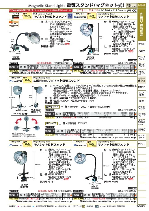 TRUSCO マグネット付電気スタンド ( TMD-80 ) トラスコ中山(株