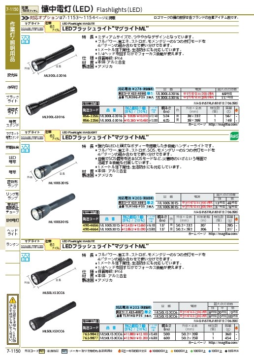 MAGLITE 懐中電灯 LEDフラッシュライト ML300L (単1電池2本用)524lm