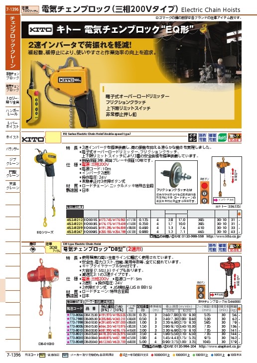 象印 DB型電気チェーンブロック(2速型)5t・4m (DB-5 4m) ( DB-05040