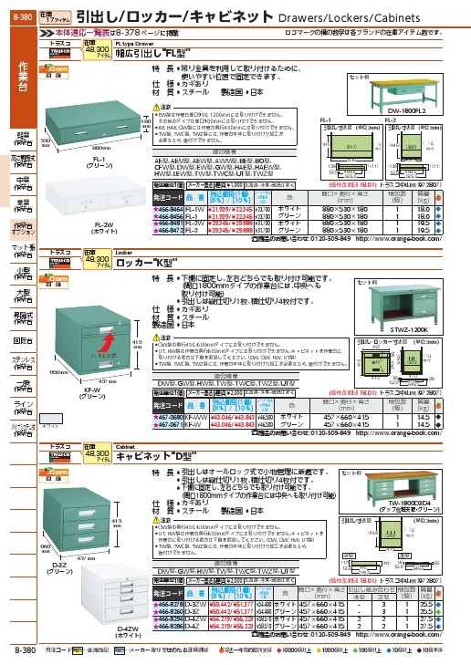 TRUSCO 作業台用引出 幅広1段 ホワイト色 ( FL-1W ) トラスコ中山(株