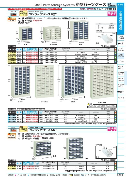 TRUSCO パーツケース バンラックケースC型 4列5段 ( C-45 ) トラスコ