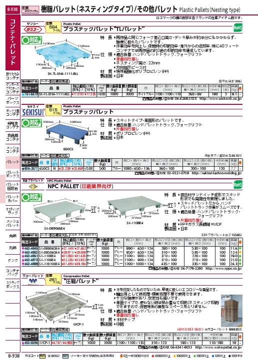 積水 パレット J-650 青 ( 650CS B ) 積水テクノ成型(株) : 8362577