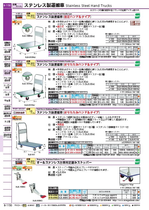 SALE価格】TRUSCO オールSUS製運搬車 固定式 915X615 省音ウレタン車