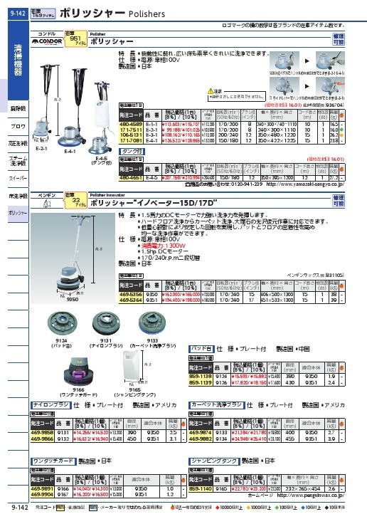 コンドル 床洗浄機器 ポリシャー CP-8型(標準) ( E-2-1 ) 山崎産業(株