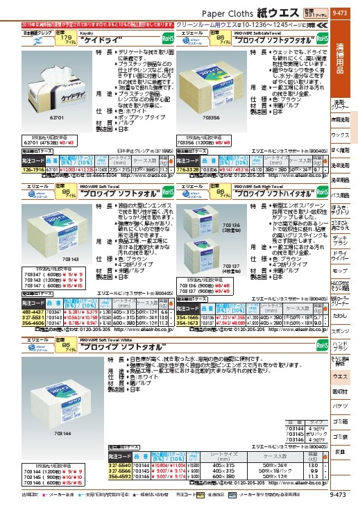 エリエール プロワイプソフトタオルホワイト帯どめ50枚 ( 703144