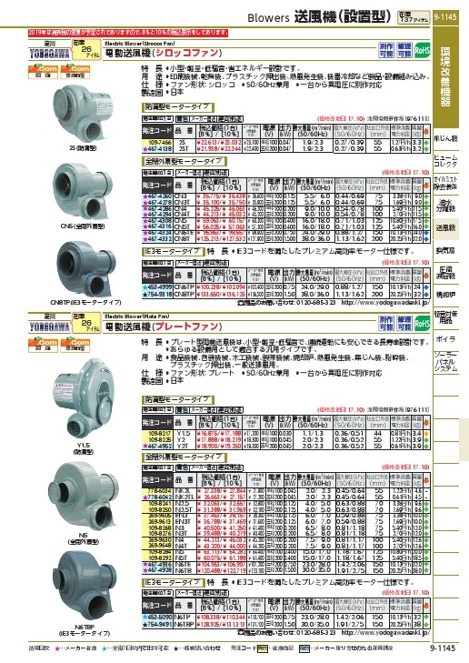 淀川電機 電動送風機 小型シロッコ型 シリーズ 単相100V (0.047kW
