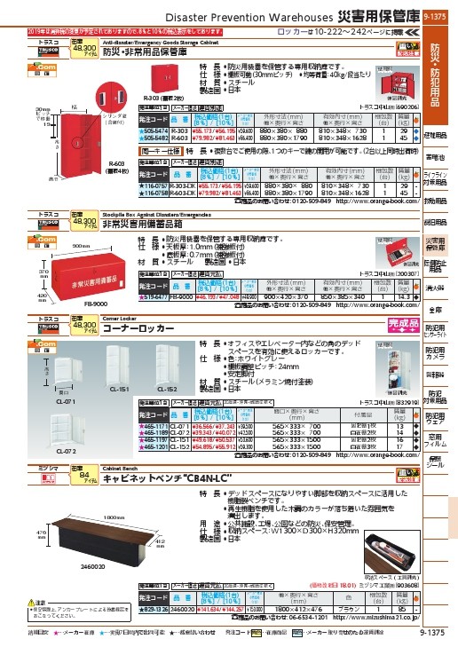 SALE】TRUSCO 防災・非常用品保管庫 W880×D380×H880 ( R-303