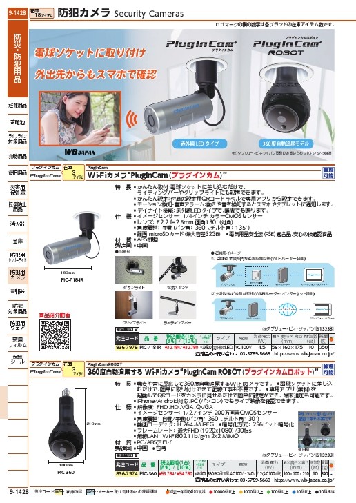 プラグインカム 360度自動追尾カメラ PlugInCam ROBOT 210×100 ( PIC