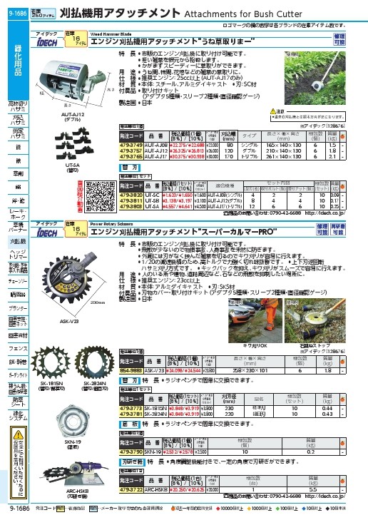 アイデック 刈払機用オプション