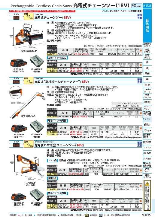 B/D 18V高枝ポールチェーンソー ( GPC1820LN-JP ) ポップリベット