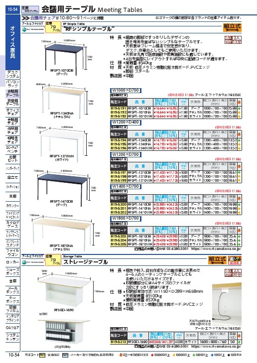 アールエフヤマカワ RFシンプルテーブル W1200×D400 ホワイト ( RFSPT