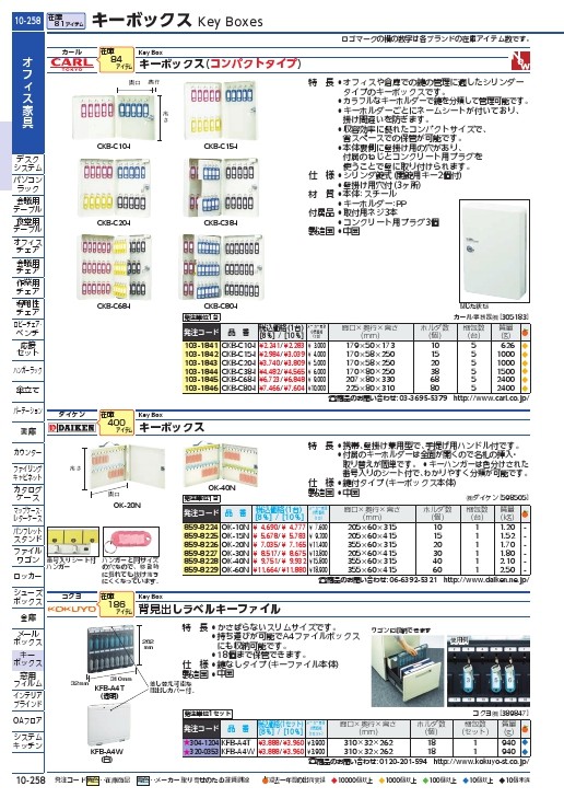 ダイケン キーボックス キー60本用 ( OK-60N ) (株)ダイケン : 8598229