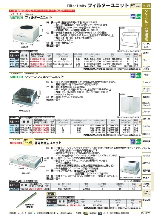 最大56%OFFクーポン 日本エアーテック MAC-II A-50 小型HEPAユニット