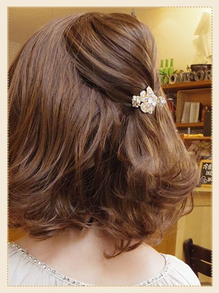 リトルムーン Peach Crysta バレッタバンス シオン ヘアクリップ