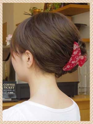 リトルムーン ちりめん ヘアアクセサリー バンスクリップ 髪飾り