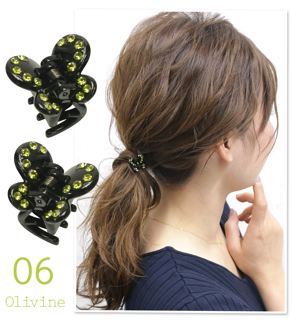 リトルムーン ヘアクリップ バンス セット ストーン バタフライ