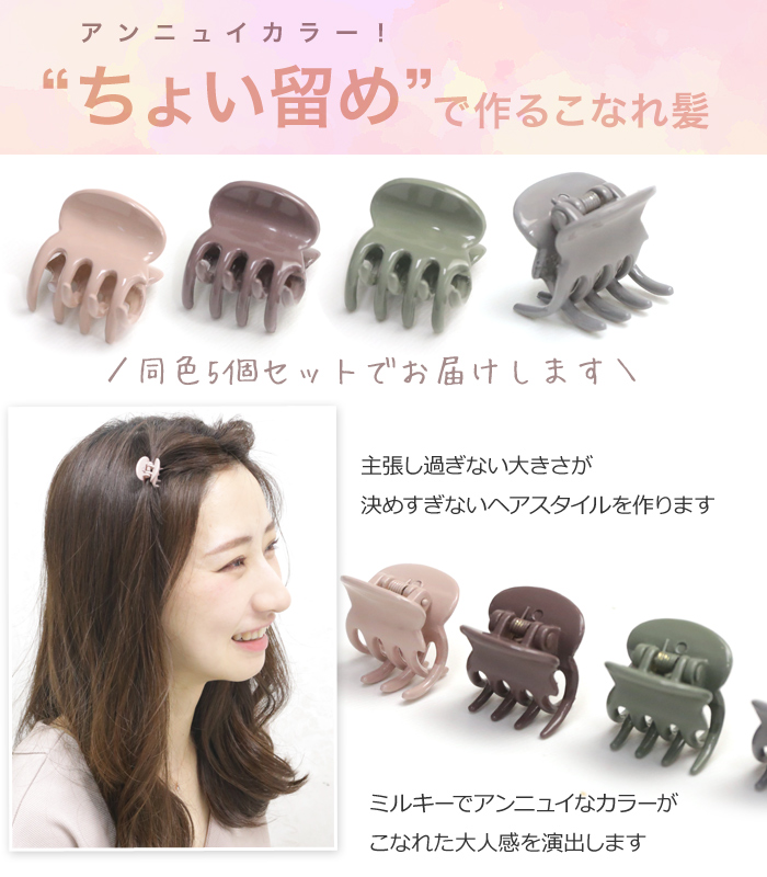 リトルムーン バンスクリップ ミニ プチ ちょい留め 5個セット