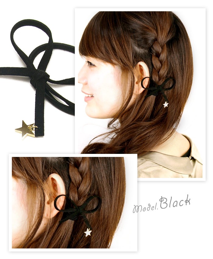 シンプル♡リボン　ヘアゴム♡スエードリボン　ブラウン♡ハンドメイド Cream dot. ラップポニー コードリボン スエード調 ワイヤー
