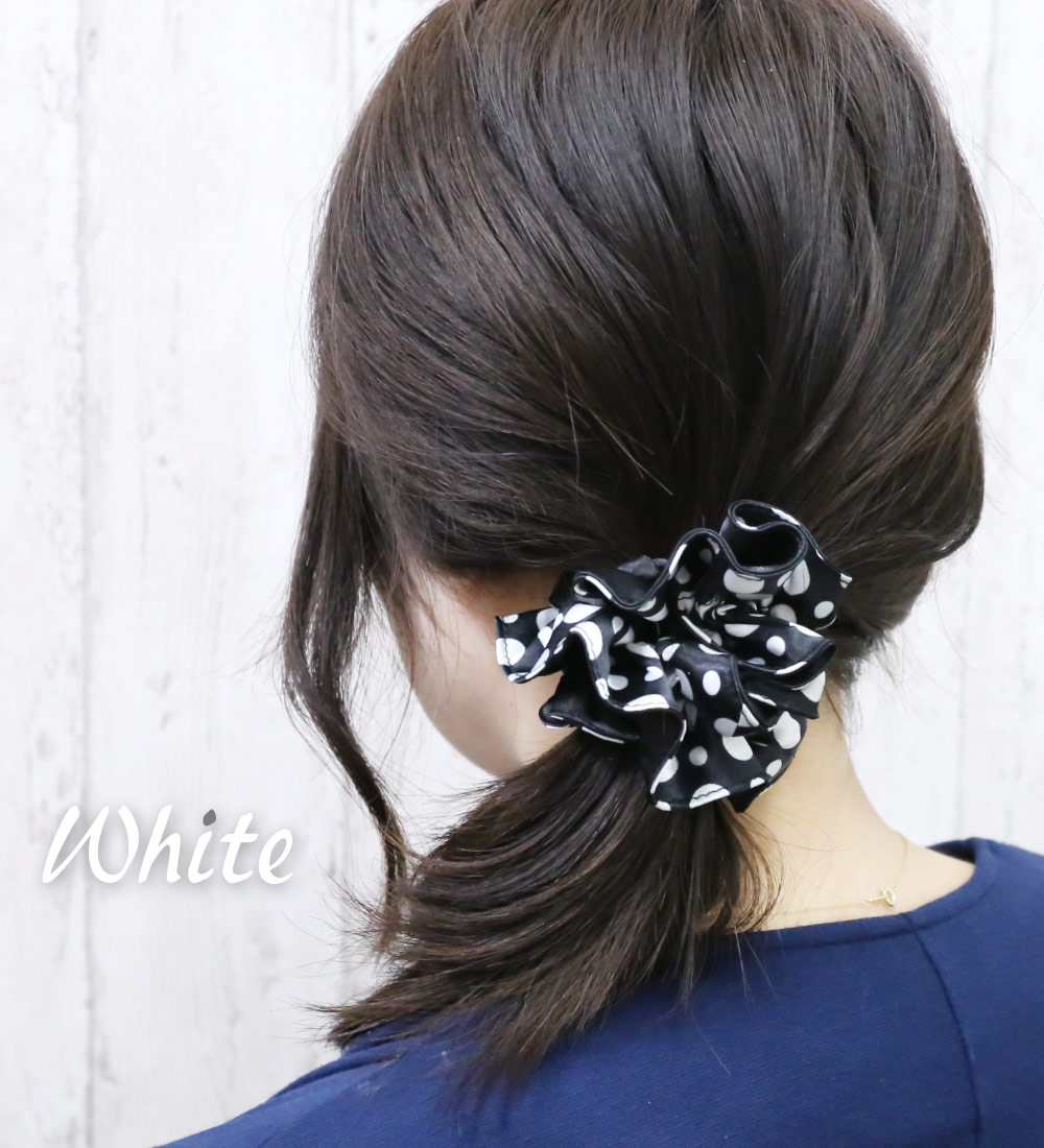 リトルムーン シュシュ ドット ヘアアクセサリー 水玉 大きめ