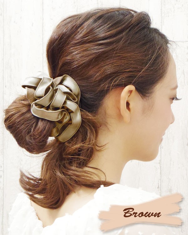 フラダンス用レイとヘアアクセサリーセット　4点セット＋おまけ SEISEI 和風シュシュシンプルレディースガールズ ヘアゴム黒