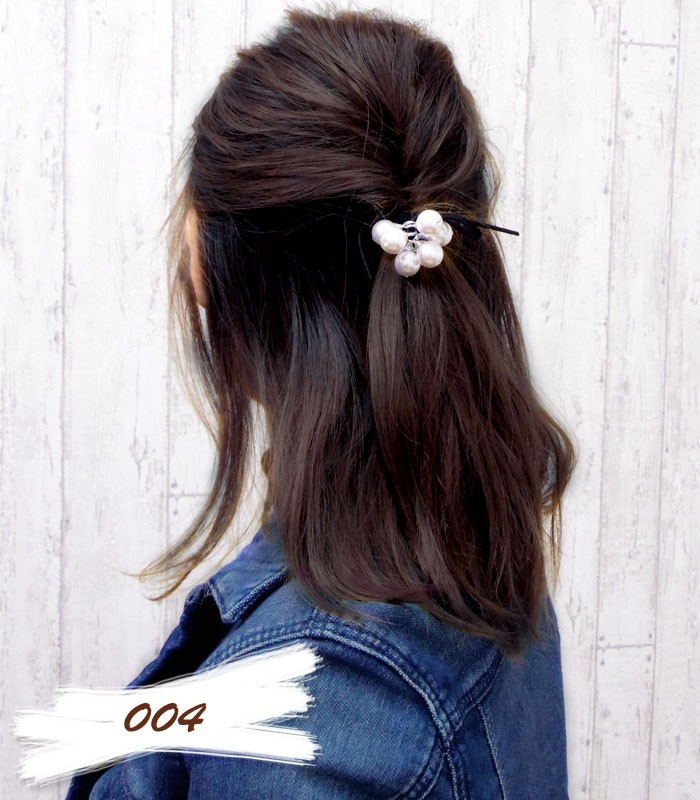 リトルムーン ヘアゴム パール リボン ラインストーン キラキラ