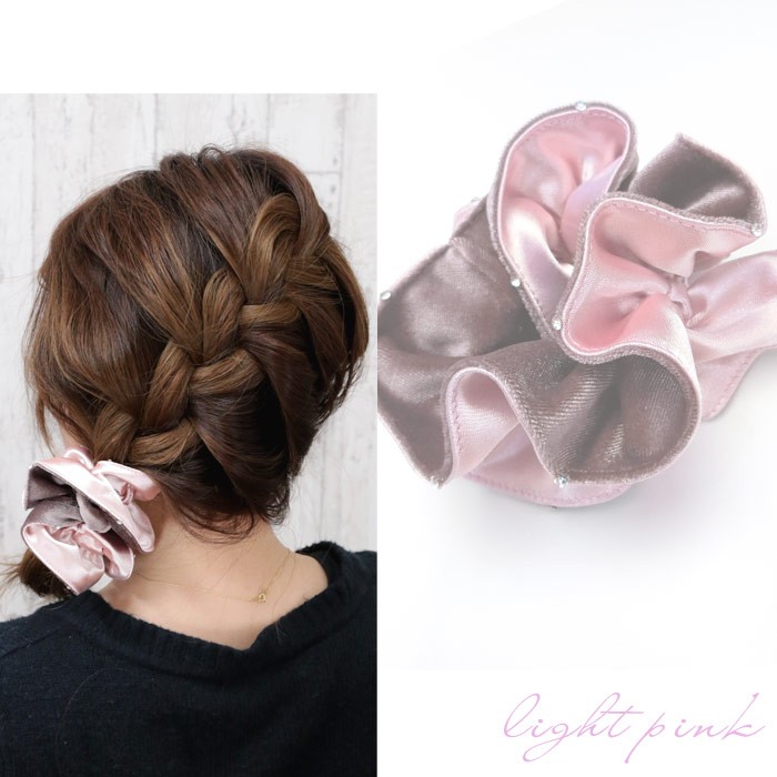 リトルムーン（Littlemoon） シュシュ ベロア サテン ブラック