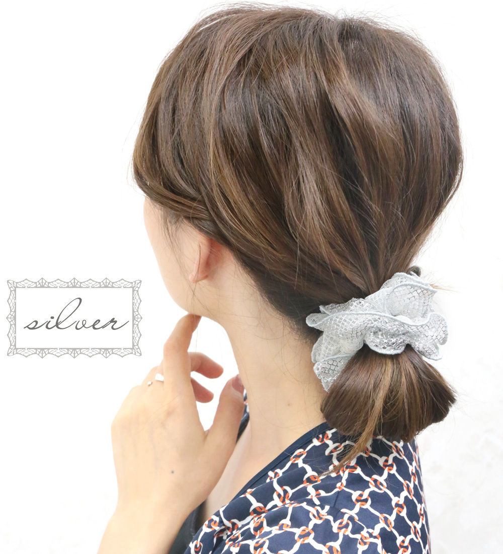 リトルムーン ヘアカフス ヘアゴム ポニーフック レース チュール