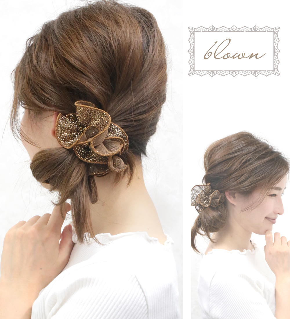 リトルムーン ヘアカフス ヘアゴム ポニーフック レース