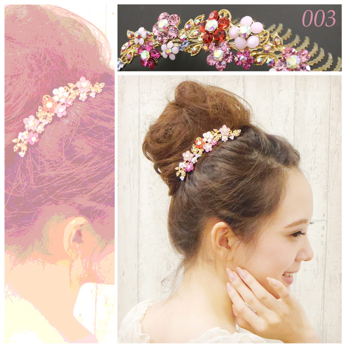 美品★ALEXANDRE DE PARIS★ラインストーンフレンチコーム　夜会巻 Amazon | EZ PEACH ラインストーン ヘアコーム DE 夜会巻き