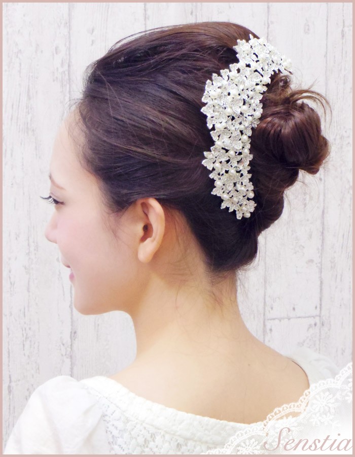 Mint Lola ミントローラ ブライダル ヘアアクセサリーコーム 2個セット リトルムーン（Littlemoon） 送料無料 コーム パール クリスタル お花