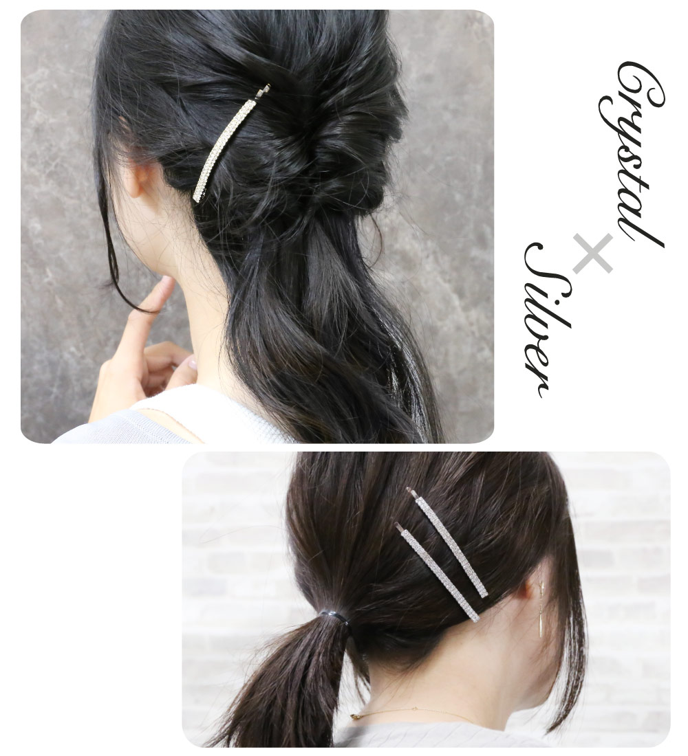 リトルムーン（Littlemoon） ヘアピン クリスタル ストーン ゴールド